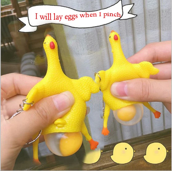 Huilong Creative Toys Funny Venting Chicken Keychain Smashing Chicken Spoofing Laying Hens Decompression 1