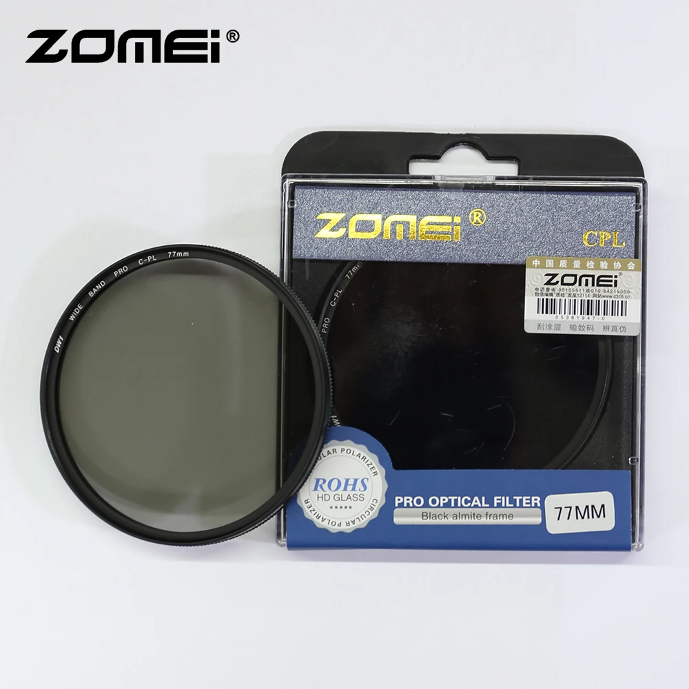 Zomei CPL Камера фильтр Циркулярный поляризационный CIR-PL для цифровой зеркальной камеры Nikon Canon sony DSLR Камера объектив 37/40. 5/49/52/55/58/62/67/72/77/82 мм