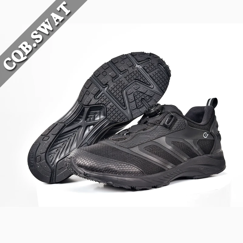 

CQB.SWAT Fashion Man Shoes Spring Autumn Male Outdoor Walking Casual Shoes Rubber Black Comfortable Men Police Shoes Button Lace