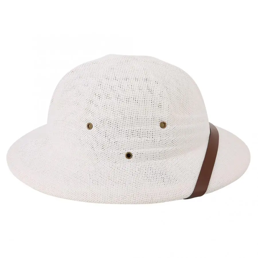 Соломенная шляпа-шлем для взрослых - Цвет: Белый