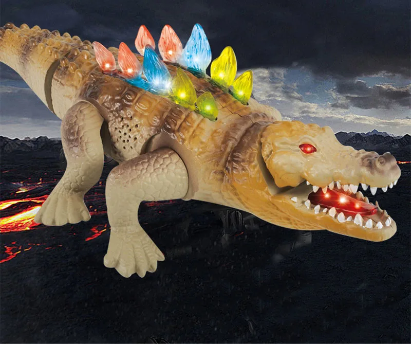 

Electric Crawling Crocodile Toy Flashing Crocodile with Sound Glowing Animals Model Toys for Kids Children Interactive Toys Gift