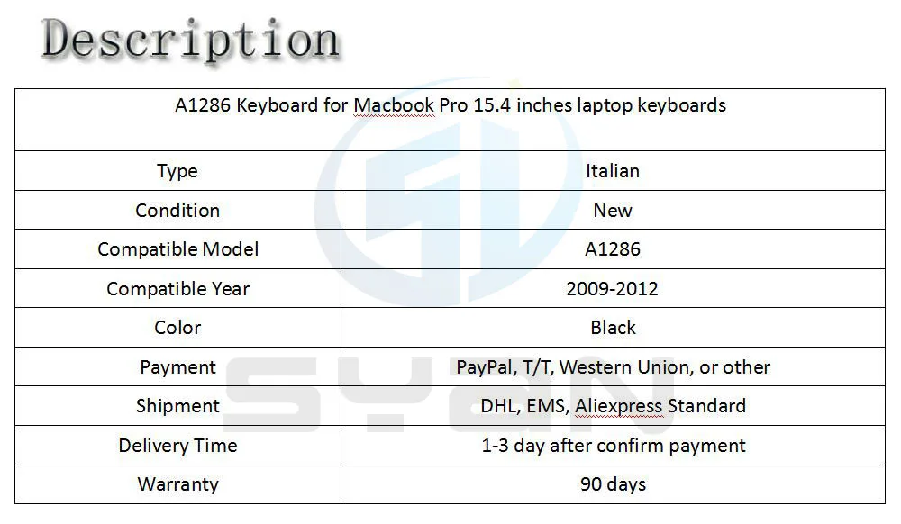 A1286 Клавиатура для ноутбука Macbook pro 15,4 дюймов ноутбук MB985 MB986 MC371 MC372 MC373 MC721 MC723 MD103 MD104 клавиатуры 2009-2012