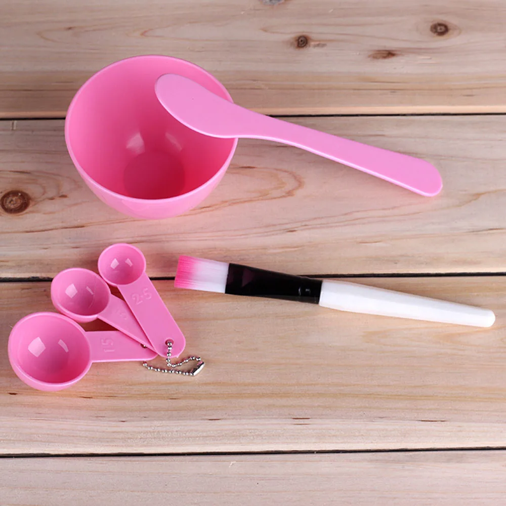 

Plastic 4 In 1 Diy Facial Beauty Mask Bowl Women Ladies Cosmetic Tool Mixing Spong Brush With Stick Brush Set Hot Sale