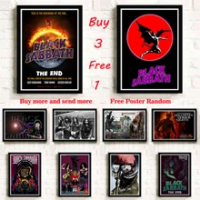 Черный Sabbath бумажный плакат с белым покрытием, украшение для домашнего интерьера, кислота, рок-музыка, плакат с рисунком, наклейки на стену, бескаркасные