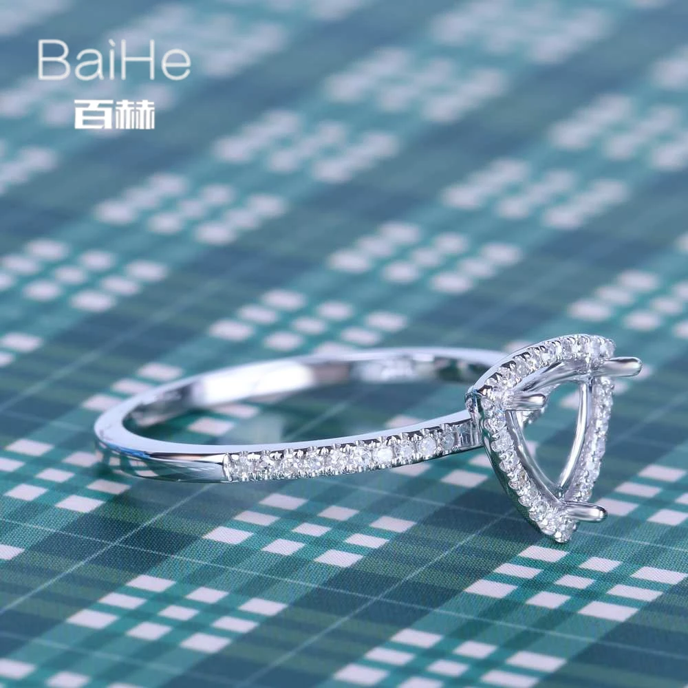 BAIHE однотонные 14K белые золотые трлёнки свадебные женские милые/романтичные