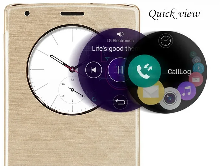 YKSPACE для LG G4 Quick Smart Circle Чехол Флип кожаный чехол с функцией сна/пробуждения F500 H815