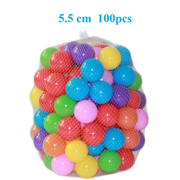100pcs 5.5cm 100 шт./лот, экологически чистый красочный шар, мягкий пластиковый Океанский шар, забавная игрушка для купания, детский бассейн, Океанский волнистый шар диаметром 5,5 см - Цвет: 100pcs 5.5cm