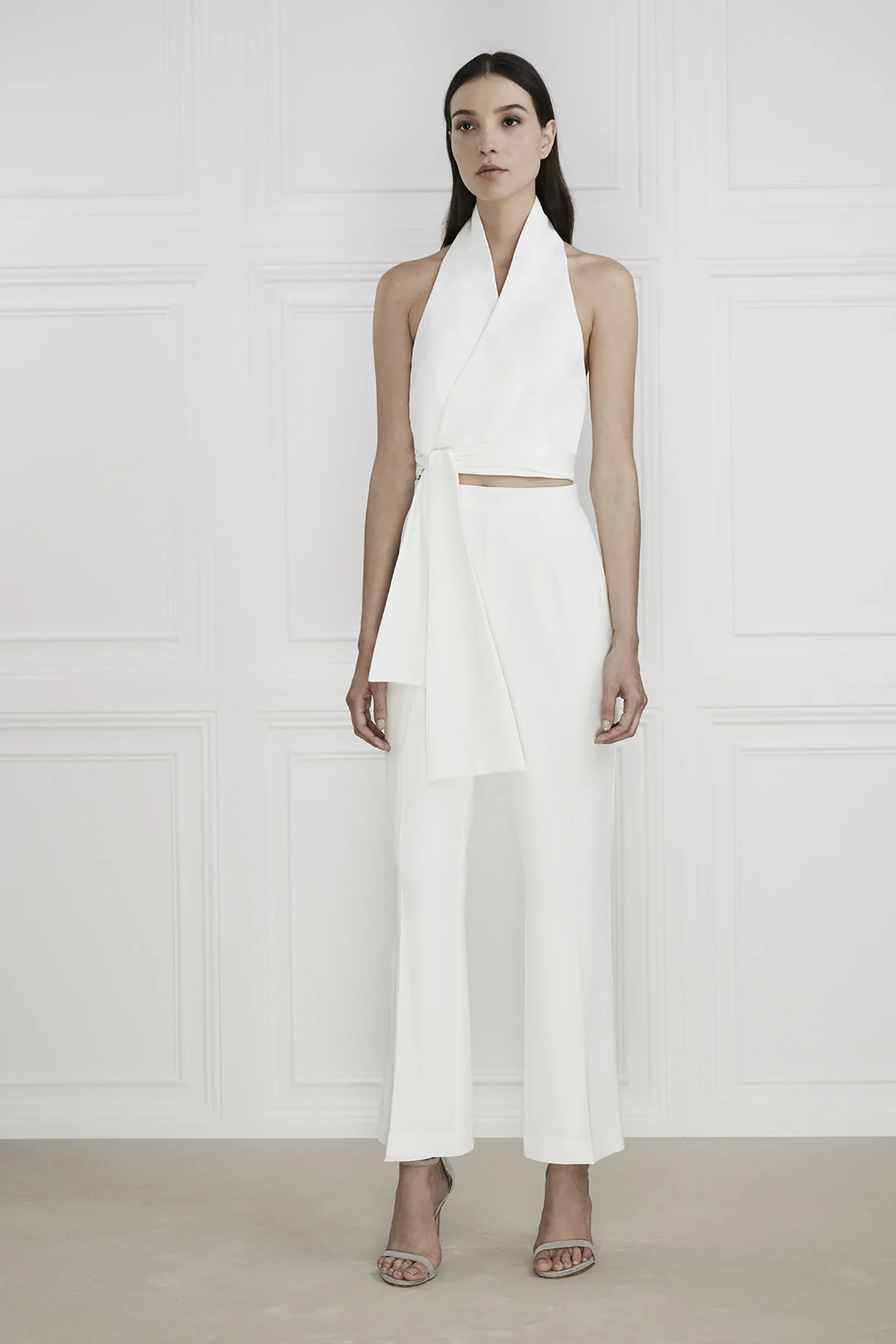 AEL Women Halter Neck Vest Outerwear With Belt Crop Top Elegant