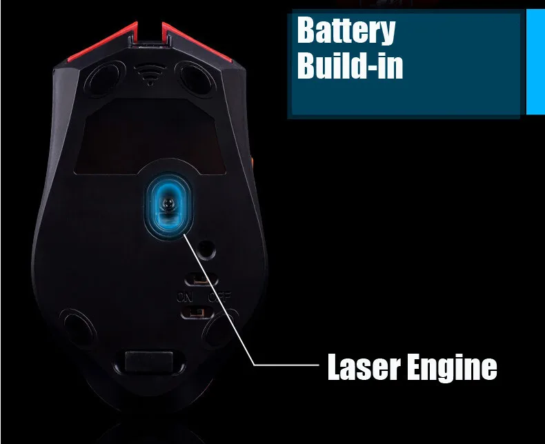 AZZOR перезаряжаемая беспроводная компьютерная мышь с подсветкой, Лазерная игровая мышь 2400 dpi 2,4G FPS Gamer Silence, литиевая батарея со встроенным аккумулятором