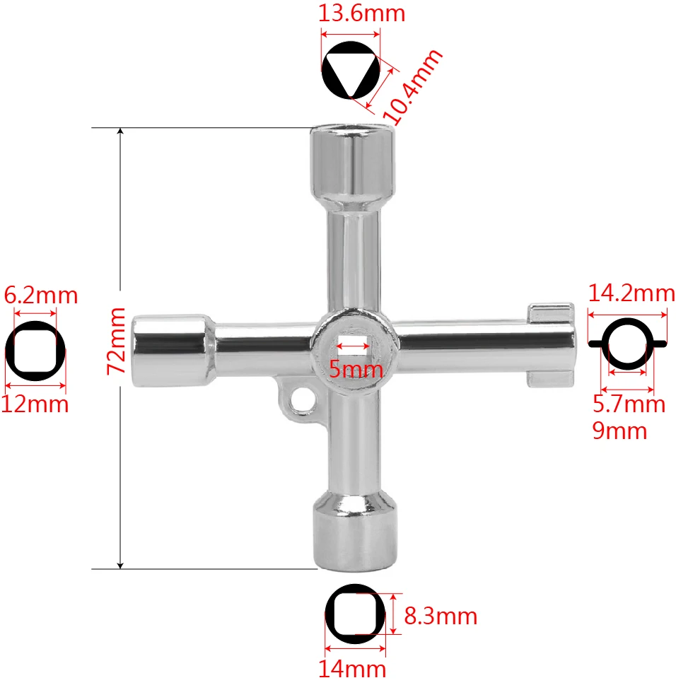 NICEYARD 5 в 1 перекрестный переключатель ключ квадратный треугольный круглый отверстие поезд электрический шкаф гаечный ключ ручные инструменты