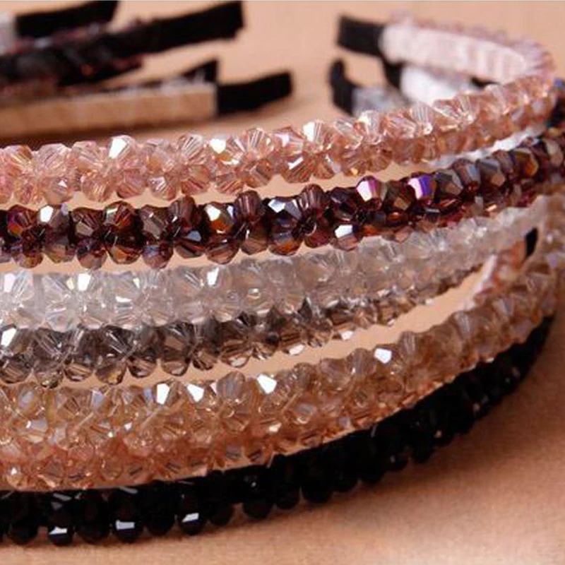 

Hot Handmade Crystal Rhinestones Hairbands Charming Girls Hair Hoop Women Headwear hair accessories