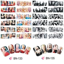 (12 Sheets IN One) Sexy Marilyn Monroe Pattern Nail stickers Water Transfer Stickers Decoration Quality Nail Sticker Tattoo DIY