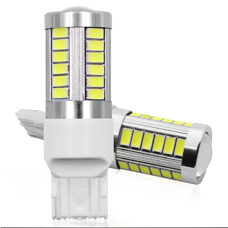 2 шт. T20 7440 W21W WY21W 33 SMD 5730 светодио дный автомобиля Резервное копирование заповедник огни 33SMD 5630 светодио дный тормоз двигателя лампочка Белый