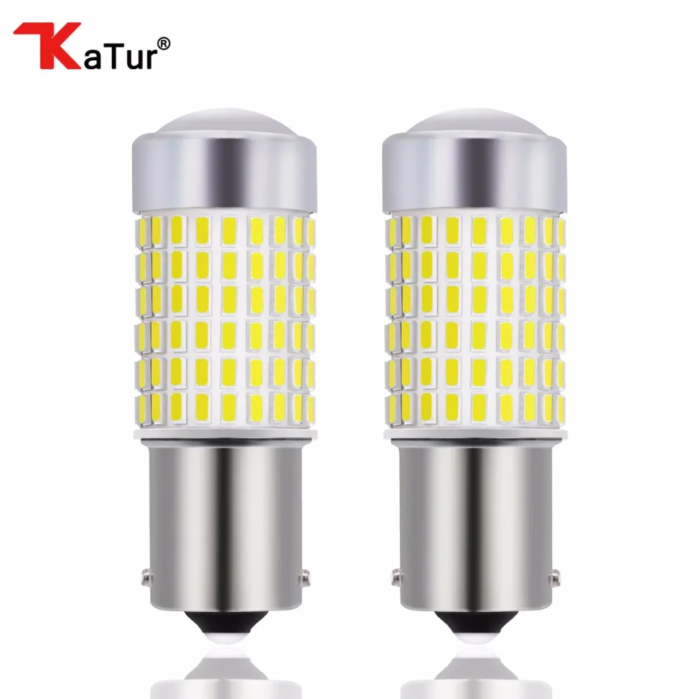 

Katur 2pcs P21W 1156 BA15S Led Bulb Turn Signal Lights 1157 BAY15D T25 3157 T20 7443 Reverse Brake Light 144 Diodes 1500Lm H7