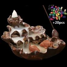 20 шт конусов+ обратная курильница домашний декор керамический будда держатель для ароматических палочек ароматерапия тарелка курильница