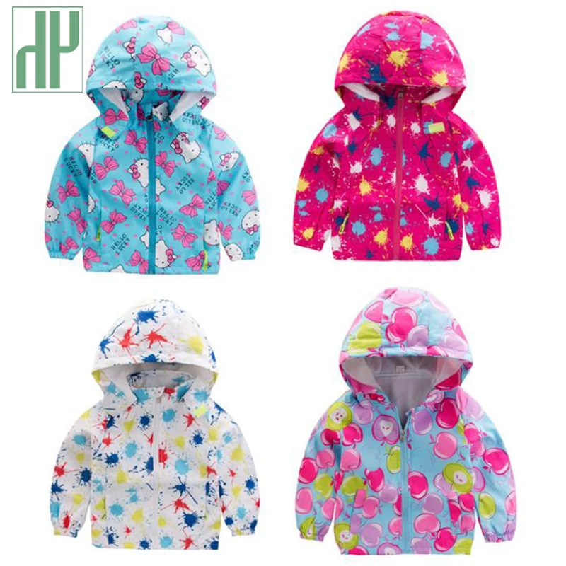 Kids Spring Jacket Girls Boys Hooded Outerwear Windbreaker Coat ...