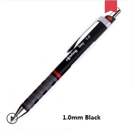 Rotring 0,35 мм/0,5 мм 0,7 мм/1,0 мм Tikky механический карандаш красный черный синий белый Plactis ручка держатель автоматический карандаш ручка для рисования - Цвет: 1.0mm Black