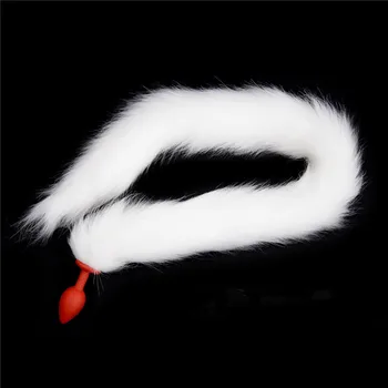 85cm Wild Fox Tail Silicone Butt Plug unisex Backyard Stimulating Sexy Cat girls long Tails Sex Toys for Women men Adult Game 2