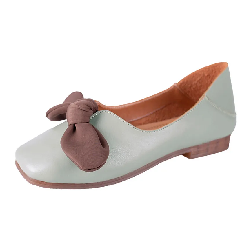 

Ladies Fashion New Women Shallow Mouth Low Heeled Shoes Bow Wild Single Shoes Ladies' Shoes British Style Women Shoes M #27