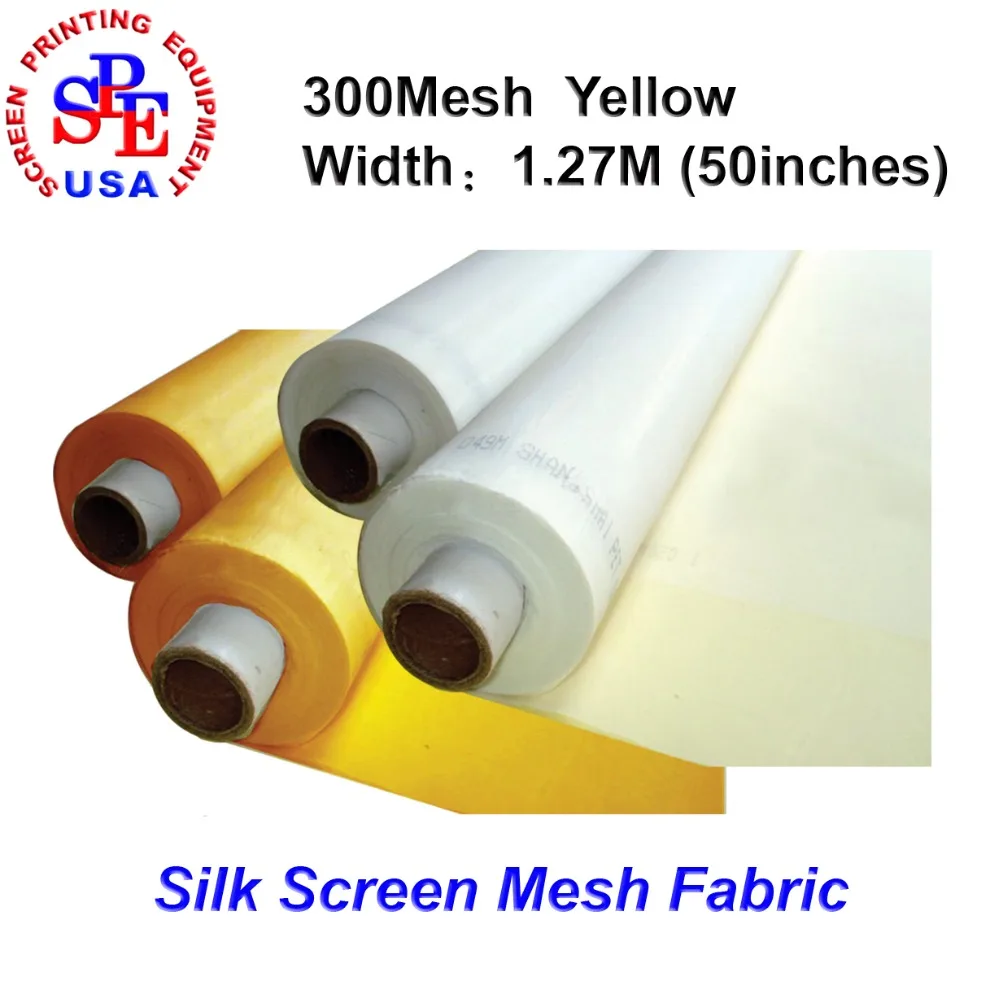 free shipping 1.27 Meter 6 meters DPP 300 mesh 120T yellow fabric