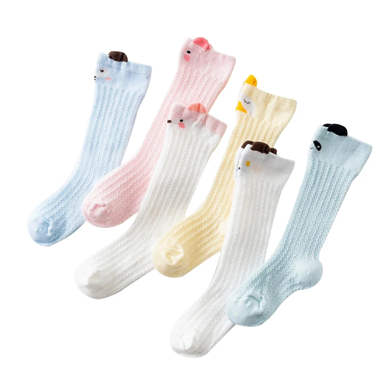 Летние детские гольфы, сетчатые хлопковые носки для малышей, милые Дышащие носки для маленьких девочек 0-24 месяцев