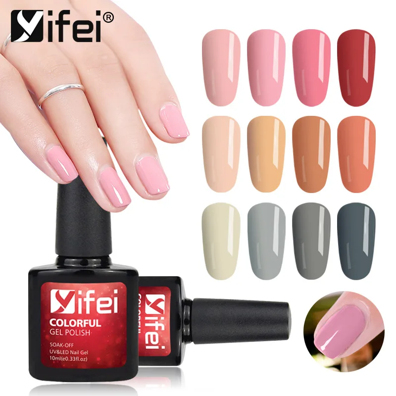 

YIFEI 10ML Nail Polish Hybrid Varnish Gel polish uv Color Vernis Semi Permanent Gel Manicure Primer Top Coat Glitter Nail