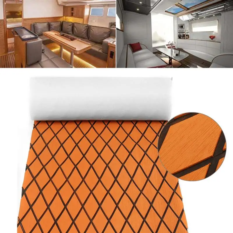 Espuma de Eva Folha de Teca Almofada de Alta Marinhos Touring Car Mat Piso Sintético Decking Barco Iate Preto Laranja Densidade 60 cm x 190 6 Peças e acessórios RV