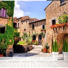 Пользовательские естественные обои, живописный уголок причудливого холма города в Италии для ТВ диван гостиной спальни задней стены бумаги