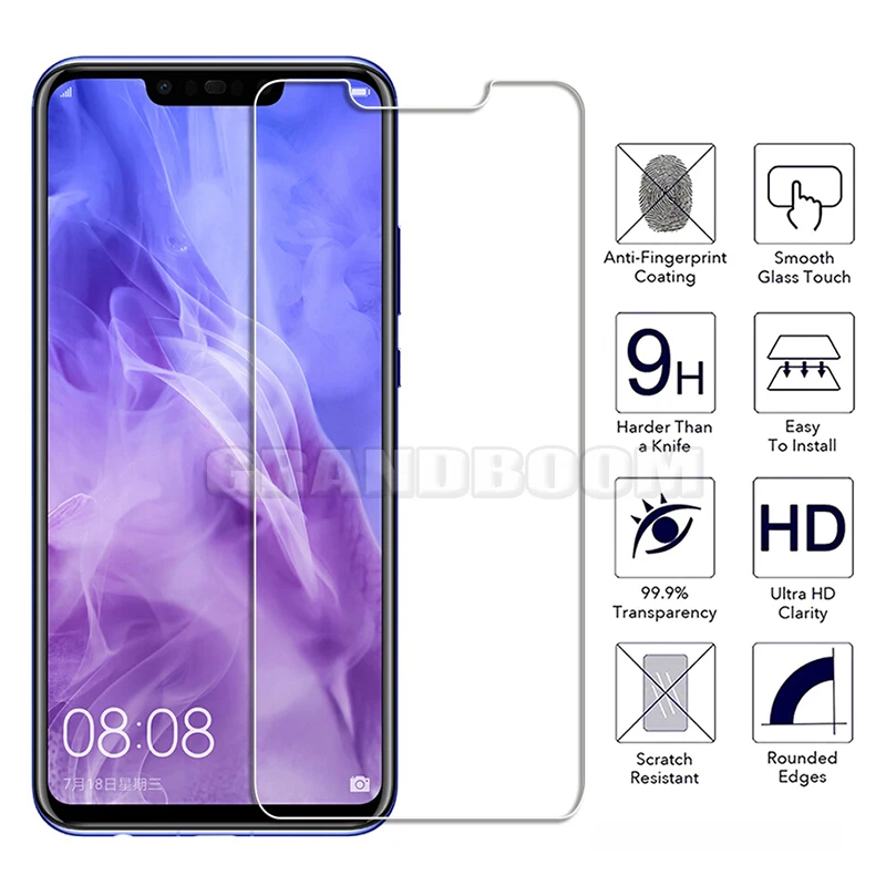 100 шт 2.5D защитное закаленное стекло для huawei Y9 Y7 Pro Prime P Smart Plus Enjoy 9 9E 9S Защитная пленка для телефона