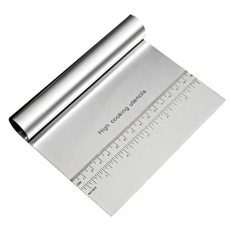  1pc Stainless Steel Pizza Dough Scraper Cutter Baking Pastry Spatulas Fondant Cake Decoration Tools