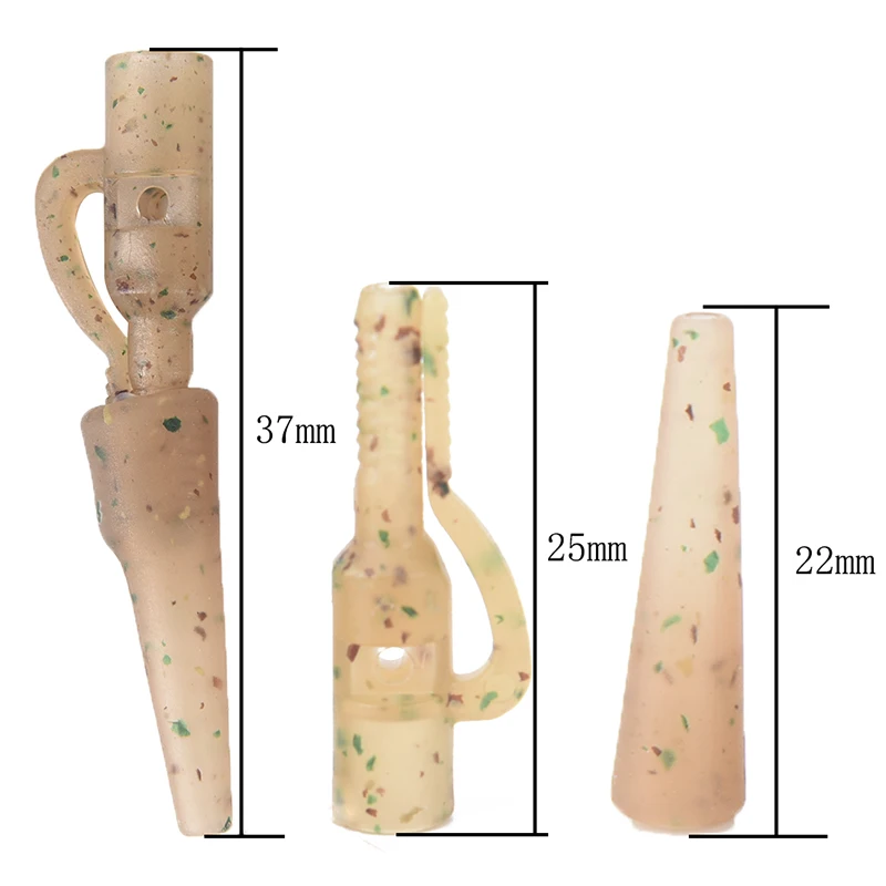 

10sets Safety Fishing Equipment Tail Rubber Tube Pesca Lead Clips Set Clips Swivel Snap Connector Carp