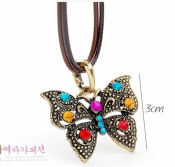 

Mix $10 royal vintage fashion retro style butterfly necklace women necklace N256 10pcs/lot+ free shipping