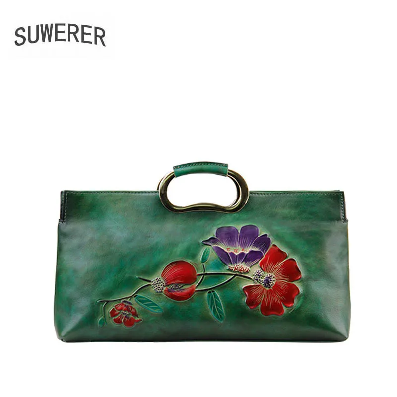 

Genuine Leather handbag 2018 new original banquet handbag Luxurious embossed shoulder crossbody bag