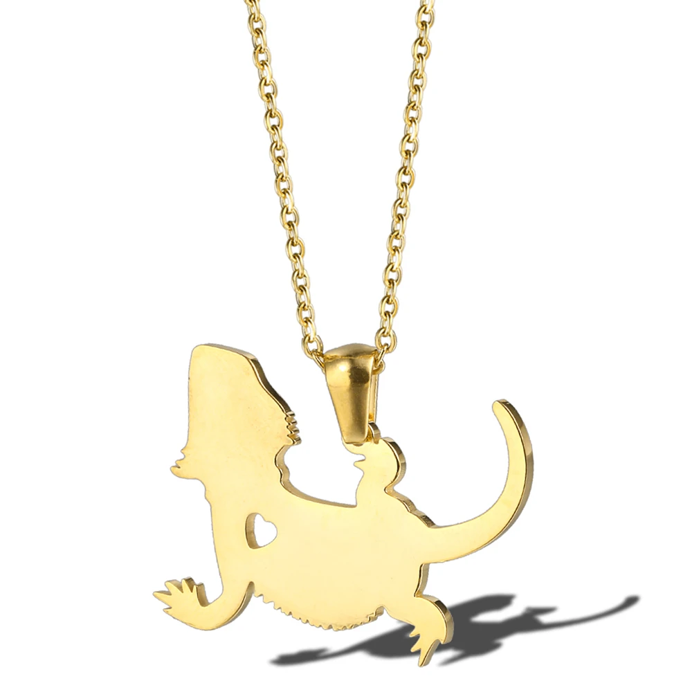 

Feelke Free Shipping Gecko Hip Hop Jewelry Chokers Chain Necklace Stainless Steel