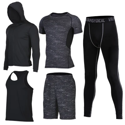 Зимние уличные быстросохнущие комплекты для бега, мужские Компрессионные спортивные костюмы для бега, баскетбола, трико, одежда для спортзала, фитнеса, спортивная одежда - Цвет: TC1684