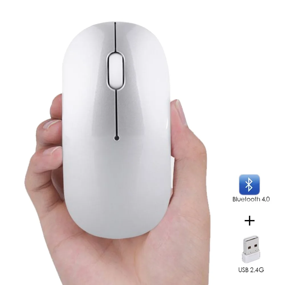 

FASTDISK 2.4Ghz Bluetooth 4.0 2 in 1 Wireless Mouse Ultra thin Mute Optical Small silent for Computer Laptop Smart TV