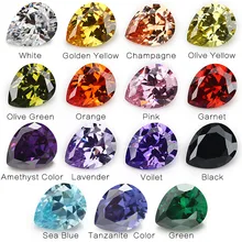 1PCS Per Colori Totale 15pcs Formato 4x6mm ~ 10x12mm Pera Forma Sciolto cubic Zirconia Pietra