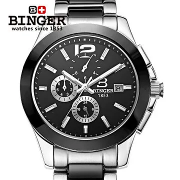 Free Shipping New 2016 Mans Dress Automatic Watches Geneva Ceramic wristwatch Men Binger Watch Luxury Casual