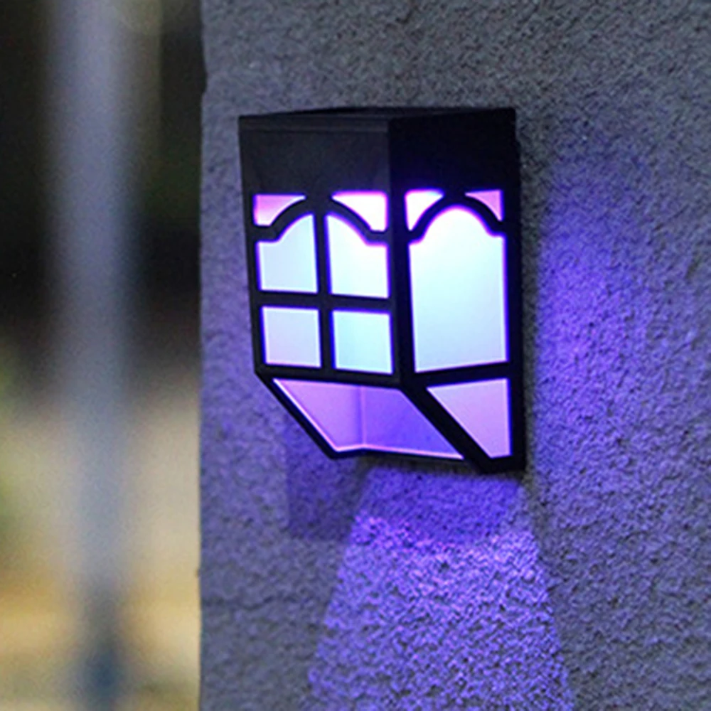 

Wall Lamp Lighting LED Solar Power Panel Lights 7 Color Changeable Light Sensor Waterproof Outdoor Fence Garden Pathway Y30