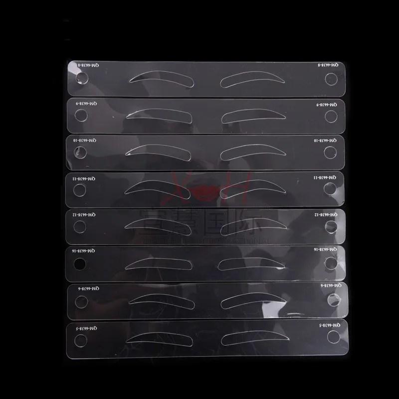 

12styles Eyeliner Models Eyebrow Stencil Mold guide shaper template permanent make up eye brow shaping kit tool