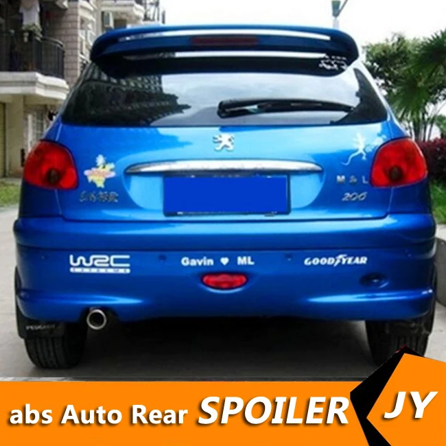 Для peugeot 206 спойлер 2008-2013 peugeot 206 спойлер Высокое качество ABS Материал заднее крыло автомобиля праймер цвет задний спойлер