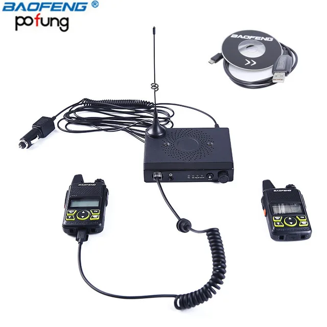 Baofeng mini Car radio transceiver UHF ham 400-470mhz with 2 walkie talkie SOS function two way + program cable | Мобильные телефоны