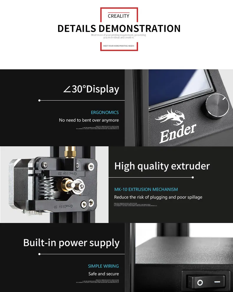 Ender Высокоточный 3D принтер Ender-5 большой размер Cmagnetic сборка пластина выключение питания