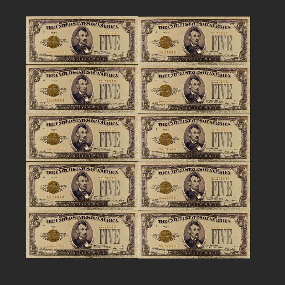 Festival Souvenir Gifts 1896 Year One Dollar Colorful 24k Gold Banknote Gifts