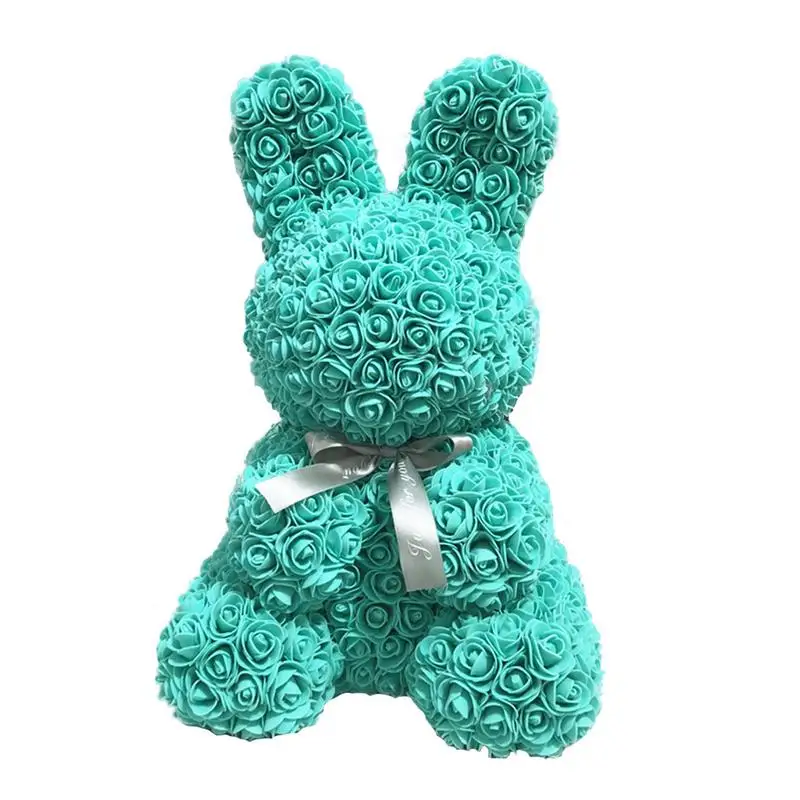 

Girl's Birthday toy Anniversary Gift Mint color Unique Valentine's Day gift Rose lovely Rabbit Eternal Rose Handmade Puppy