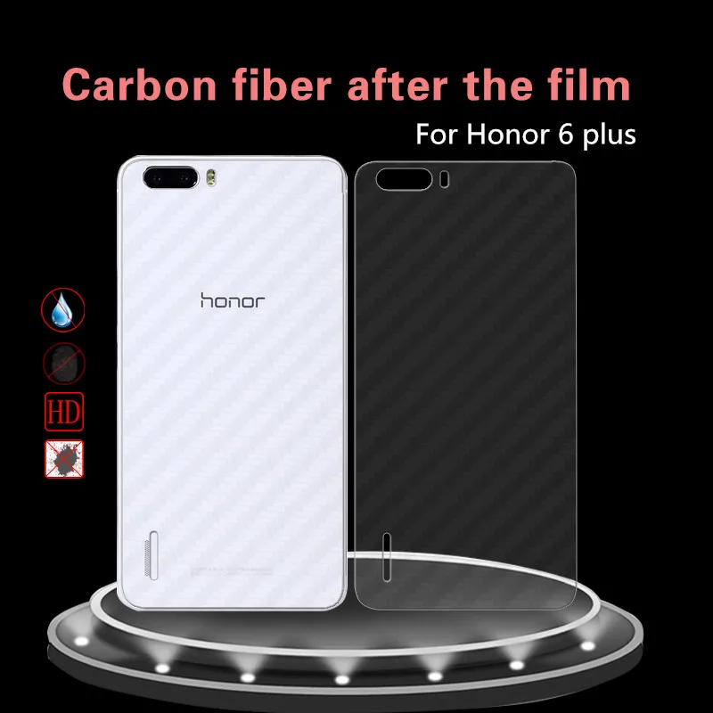 Прозрачная 3D Защитная пленка для задней панели из углеродного волокна Huawei Honor 6 plus