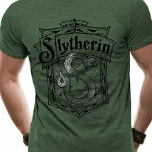 Слизерин шрюдер крест логотип Хогвартс Зеленая Мужская футболка новая брендовая одежда для мужчин крутые топы с круглым вырезом неоновые футболки