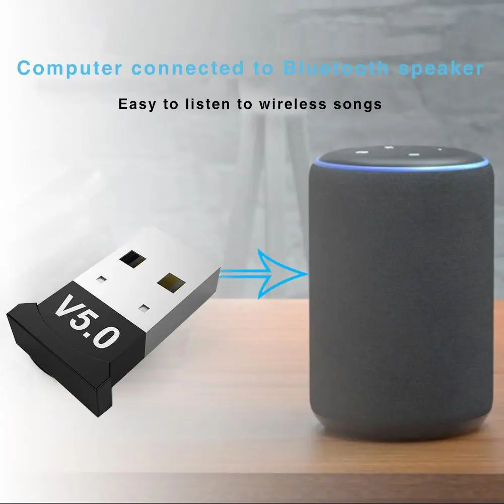 Bluetooth-адаптер 5,0 USB Настольный компьютер Бесплатный привод Bluetooth аудио приемник ключ Музыкальный Аудио приемник передатчик Windows