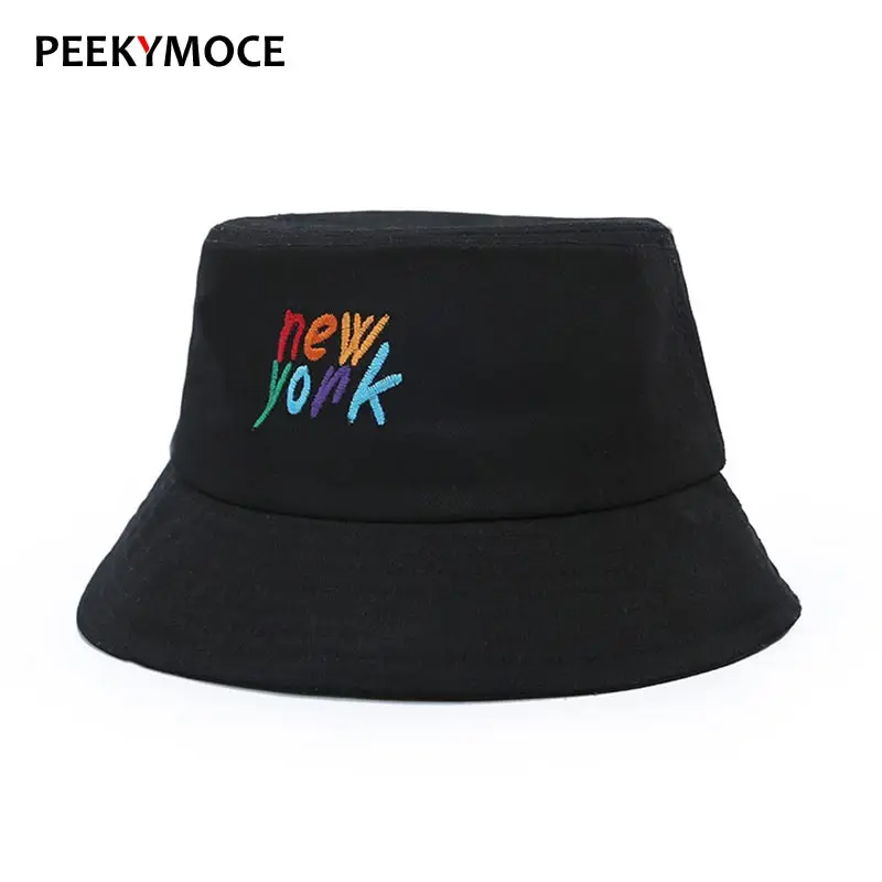 

Peekymoce Summer Bucket Hat For Men Women Sun Hat Airsoft Fishman Sombrero Embroidery Ny Fishing Flat Hats