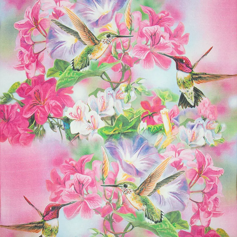 100% шелковый шарф женский шелковая шаль с Колибри дизайнерский 2019 Шелковый